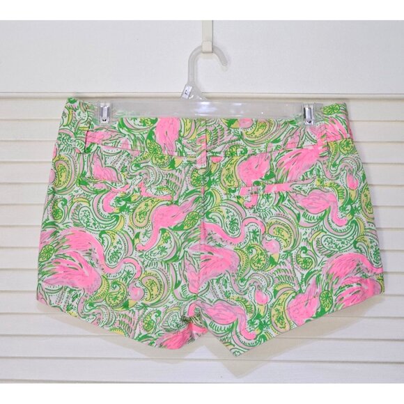 Lilly Pulitzer Pants - Lilly Pulitzer Women's Pink Flamingo Hot Wings The Walsh Short Size 0 2624